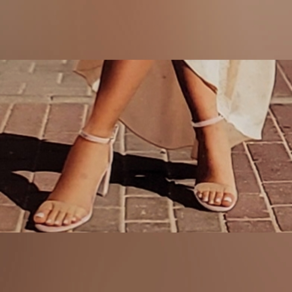 Nib Dream Pairs Womens Chunks Low Pump Sandal Patent Leather Clear Size 11